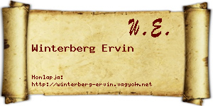 Winterberg Ervin névjegykártya